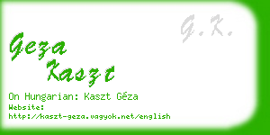 geza kaszt business card