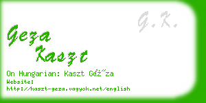 geza kaszt business card